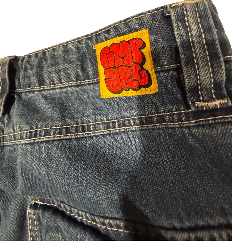 Relaxed Blue Carpenter Jeans with Patch Pockets - Picture 3 of 6